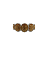 Sterling Yellow Gold Tiny Illusion Diamond Granules Statement Ring D&#39;Joy... - $842.42 MXN