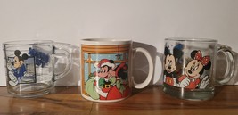 Vintage Disney Coffee Mug Cups Lot Of 3 Mickey Mouse Minnie Christmas Ap... - £27.08 GBP