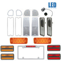 71-72 Chevy GMC Truck LED Clear &amp; Amber Tail Marker Park License Lamp Lenses Set - $429.11