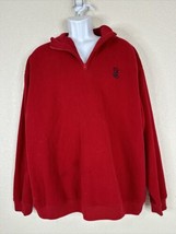 Chaps Ralph Lauren Red Pull Over 1/4 Zip Sweatshirt Long Sleeve Mens Large - £10.48 GBP
