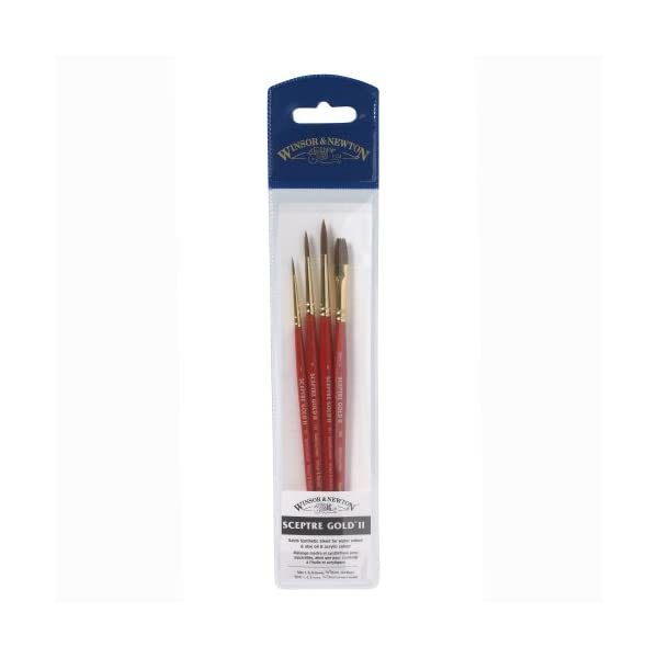 Winsor &amp; Newton Sceptre Gold Short Handled Water Colour Brush Wallet and... - $83.00