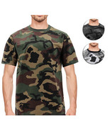 Men&#39;s Classic Crewneck Camouflaged Pattern Shirt Lightweight Army T-shirt - $27.79 CAD