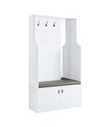 Buck II Hall Tree, White High Gloss Finish - $15,783.02 MXN