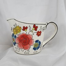 1 Qt Anthropologie Molly Hatch Stoneware Measuring Cup Pitcher Flower Patch - $23.75