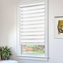Chicology 35" x 72" Cordless Light Filtering 2-Layer Zebra Roller Window... - $39.49