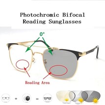 Gafas De Sol Bifocales Fotocromáticas Aleación Doble Puente Montura Gran... - £44.74 GBP