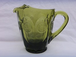 Vintage Fostoria Green Coin Glass Pitcher 6.5 Inches Tall Nice - £15.44 GBP