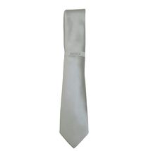 Men's Perry Ellis Tie Classic Satin Silky Feel #Perry-2 Solid Silver Gray image 2