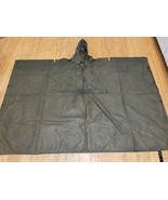 1980&#39;s GERMAN ARMY HOODED RUBBERIZED HEAVY DUTY WET WEATHER PONCHO 59X41... - $95.45 CAD