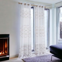 Set of Two 96&quot; Gold and White SemiSheer Curtains - $3,848.12 MXN
