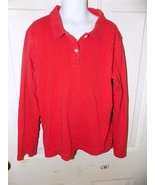 Lands&#39; End  Long Sleeve Polo Shirt School Uniform Size M (10/12) Girl&#39;s EUC - $16.20