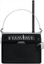 Sangean PR-D6BK AM/FM Compact Portable Retro Strap Analog Tuning Radio, Black - £40.17 GBP