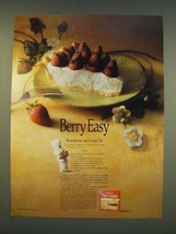 1990 Pillsbury Pie Crusts Ad - Strawberries and Cream Pie recipe - £14.55 GBP