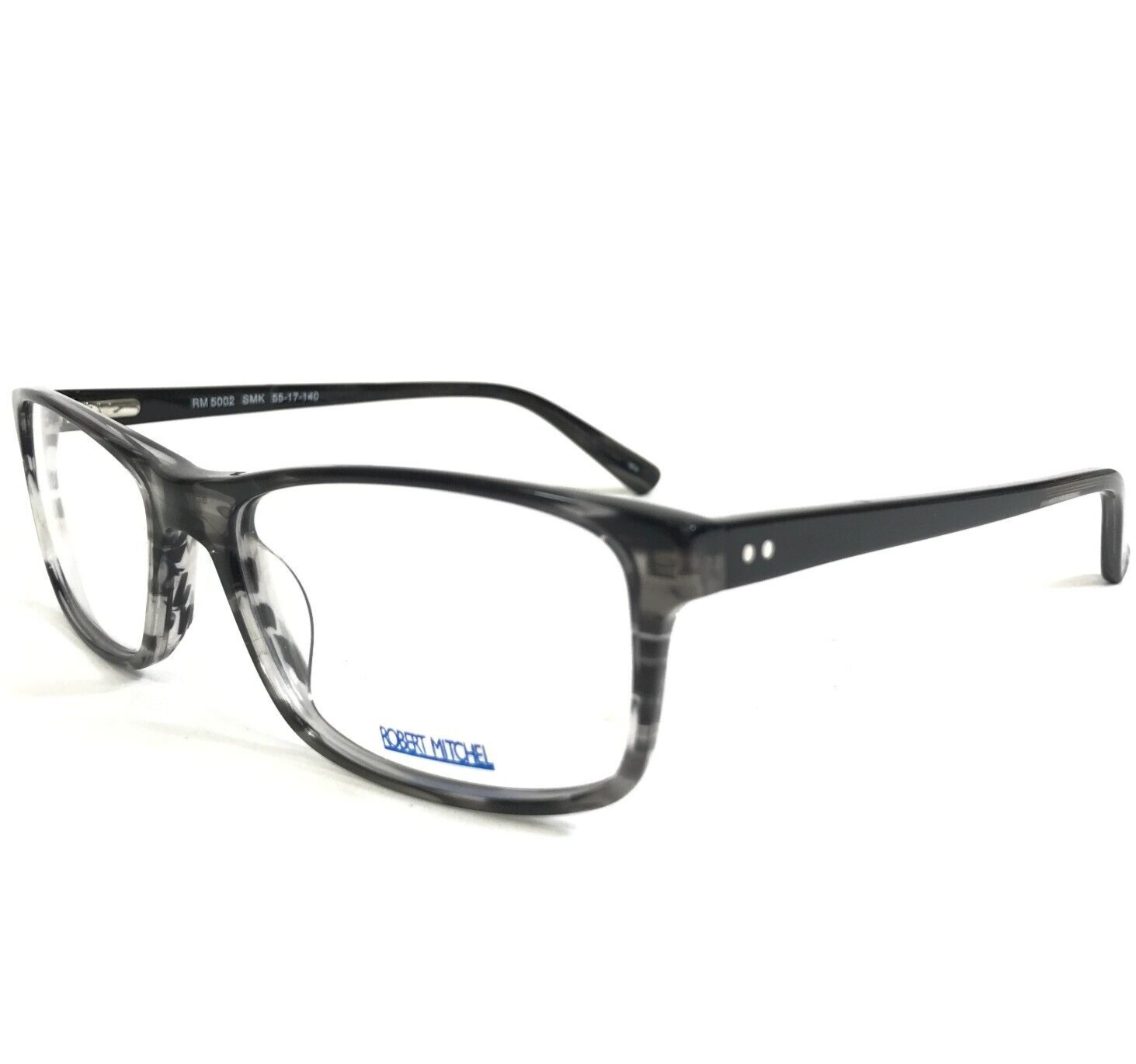 Robert Mitchel Eyeglasses Frames RM 5002 SMK Black Grey Rectangular 55-17-140 - £25.75 GBP