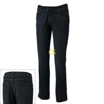 Womens Jeans Sonoma Dark Blue Straight Skinny Midrise Stretch Denim $44-... - £16.35 GBP