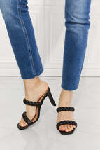 MMShoes In Love Double Braided Block Heel Sandal in Black - £34.12 GBP