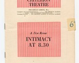 Intimacy at 8:30 Program Criterion Theatre London England 1954 A New Revue  - £9.47 GBP