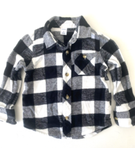 Old Navy Buffalo Plaid Black White Checker Button Down Shirt Flannel 2T - £4.96 GBP