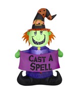 Witch with Banner Airblown Yard Inflatable, Multicolor, 4&#39;, Halloween - $610.57 MXN