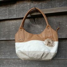 Purse Handbag Tan w/Two Handles Zipper Closure Cream Purse Tote New Without Tags - £11.67 GBP