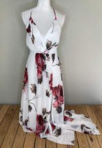 Meghan Los Angeles NWT $429 Sleeveless Long Flowy Maxi Dress S White Floral i2 - £87.61 GBP
