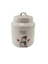 Rae Dunn Merry Snowman Cookie Jar Canister Artisan Collection by Magenta 213 - £25.06 GBP