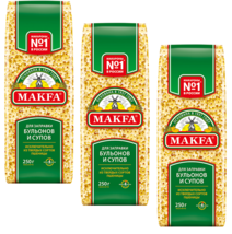 3 PACK x 250G Pasta &amp; Noodles For soup Durum Wheat Makfa МАКФА Made in Russia RF - £6.99 GBP