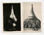 2 Shwedagon Pagoda Real Photo Postcards Day and Night Burma - $21.78