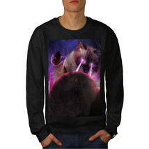 Wellcoda Space Cat Laser Eye Mens Sweatshirt, Funny Casual Pullover Jumper - £24.11 GBP+