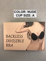 SILICONE STICKY GEL INVISIBLE  BACKLESS WIRE FREE BRA &#39;A&#39; CUP NUDE COLOR - $3.99