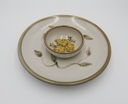 John B Taylor Ceramics Leaf Chip Dip Salsa Pottery 12&quot; Round Serving Platter USA - £42.99 GBP