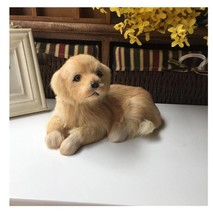 Golden Retriever Dog Statues, Labrador Retriever/Shih Tzu Puppies Plush Toys, Ho - £26.34 GBP