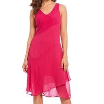 Donna Karan New York Dress Women 6 Pink Stretch Sleeveless Layered Lined... - $42.15