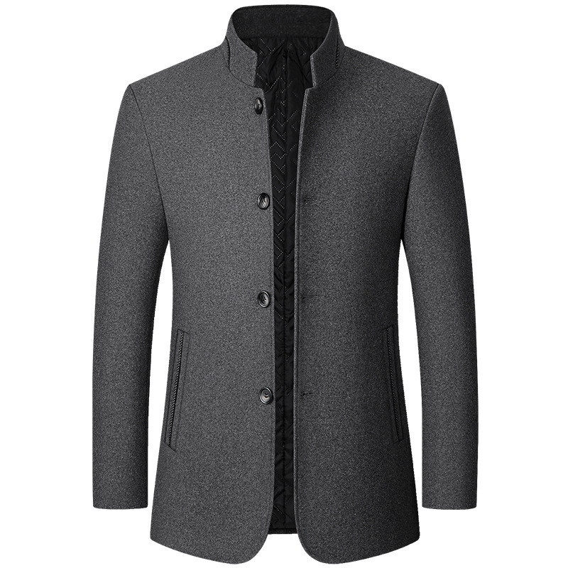 Primary image for Standing Collar Middle-aged Men's Woolen Jacket Men's Zhongshan Suit
