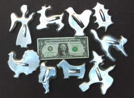Vintage Christmas / Holiday Cookie Cutters Lot of 9 Aluminum Metal with Handles - £11.79 GBP
