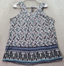 Absolutely Famous Tank Top Women Large Multi Paisley Polyester Sleeveless V Neck - $16.66