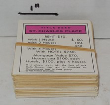 1973 Parker Brothers Monopoly Board Game Replacement Set of Title Deed Cards - £7.85 GBP