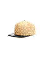 Coach F68861 Signature Jacquard Leather Brim Hat Caps, Khaki No Patch,  ... - $162.41 CAD