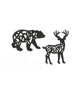 Set of 2 Cast Iron Lodge Design Wild Animal Trivets Wall Hanging Art - £27.14 GBP
