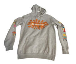 Nickelodeon 90s Cartoons Hoodie Sweatshirt Gray Small Hey Arnold Rugrats... - $28.49
