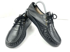 SAS Oxfords Women 10 N  Bounce Shoes Black Leather Moc Wedge Orthopedic ... - $522.00 MXN