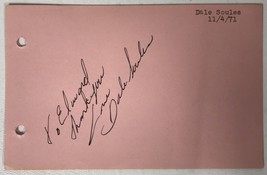 Dale Soules Autographed Vintage 4x6 Signature Page - £7.98 GBP