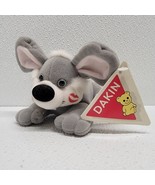 Vintage 1993 Dakin Kissmas Mousages Gray Mouse Stuffed Plush Toy 5&quot; - $21.18