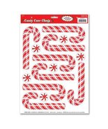 Beistle 22115 Candy Cane Clings, 12-Inch by 17-Inch Sheet - £3.05 GBP