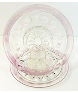 Ruby Red Pink Indiana Kings Crown Thumbprint Plates 7.75&quot; Set of 2 - $16.82