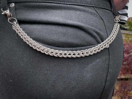 Demon-Full Persian 6in1 Aluminum butted chainmail jean chain wallet silv... - £28.93 GBP