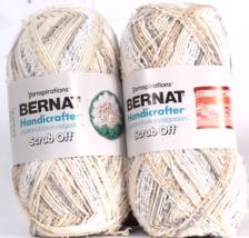 2 Count Bernat 8.8oz Handicrafter Scrub Off 74001 Linen 100% Cotton Yarn - £30.32 GBP