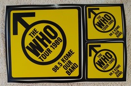 Vtg 1980s Who Tour 1989 KOME 98.5 FM Radio Sticker Set San Jose CA Rock Station - £9.50 GBP