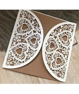 50pcs Custom Heart Laser Cut birthday invitations,baby shower party invi... - $57.40