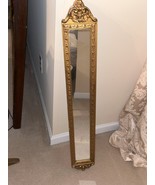 Vintage Mirror Long Narrow Wall Hanging Gold Accent - $410.00